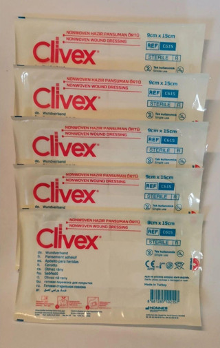 Clivex 9X15 Cm Steril Hazır Pansuman Yara Örtüsü 25 Adet Non Woven