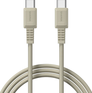 Sharge Retro USB-C to USB-C 100W Hızlı Şarj Kablosu - Gri