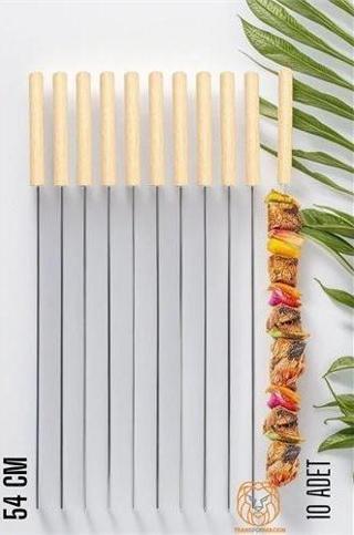 Şiş Çubuğu Mangal Şişi Ahşap Saplı Kebap Şişi   10 Adet Ahşap Saplı