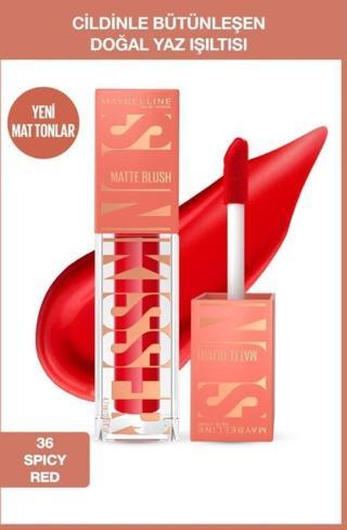 Maybelline New York Sunkisser Hazy Matte Likit Allık - 36 Spicy Red