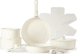 Kapris Beta 15 Parça Seramik Döküm Tencere Tava Seti Beige