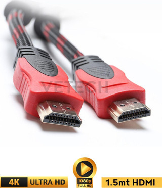Vetech Hdmı Kablo 1.5 Metre Örgü Sargılı Dayanıklı Full Hd Televizyon / Monitör / Tv Hdmi Kablosu