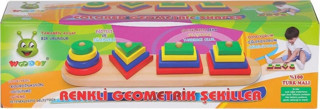 KR006 Woodoy Renkli Geometrik Şekiller -Karsan  Oyuncak
