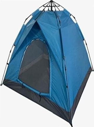 CAMP TEEPEE Çift Katman Görünümlü 4 Kişilik Otomatik Kamp Çadırı Mavi