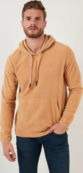 Buratti Slim Fit Kanguru Cepli Kapüşonlu Erkek Polar 5906032 VİZON