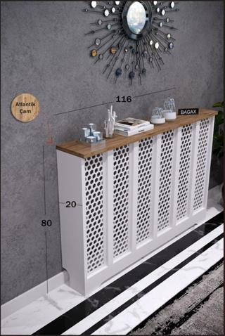 Bagax Karatay Model, Beyaz Üstü Çam Renk, 116 Cm Petek Kaplama, Dresuar