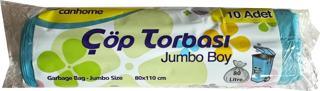 Canhome Jumbo Boy - Mavi - 210 Gr. - 80x110 Cm. - 80 Litre Çöp Torbası Poşeti - 10 Adetlik 1 Rulo