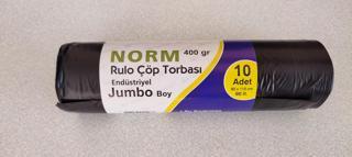 Norm Endüstriyel Jumbo Çöp Torbası Poşeti - 2 Kat - Siyah - 400 Gr. - 80 x 110 Cm. / 1 Rulo