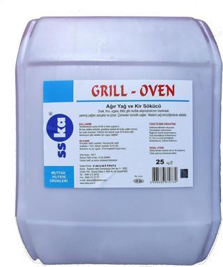 SSKA Endüstriyel Mutfak Yanmış Yağ Sökücü Çözücü - Izgara ve Fırın Temizleyici - 25 Kg. - Bidon