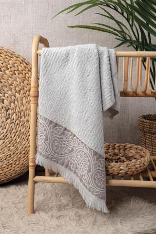 Gri Renk Bambu El Havlusu- Kabartma Bordürlü Yumuşak & Yüksek Emici Havlu - 50x90cm
