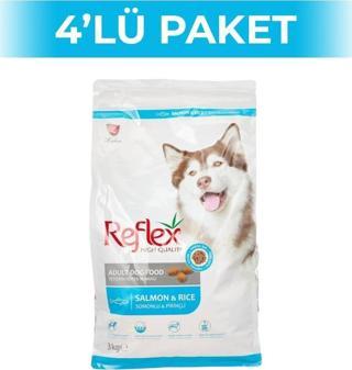 Reflex Somonlu ve Pirinçli Yetişkin Köpek Maması 3 kg 4 Adet