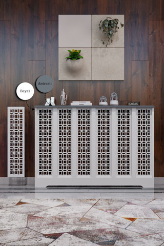 Bagax Ayasofya Model, Beyaz Üstü Antrasit Renk, 116 Cm Petek Kaplama, Dresuar