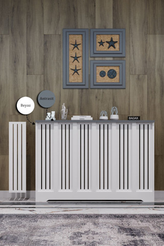 Bagax Efes Model, Beyaz Üstü Antrasit Renk, 116 Cm Petek Kaplama, Dresuar