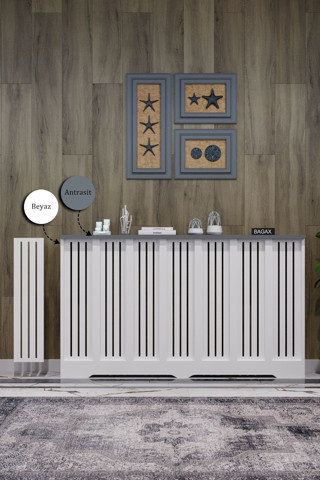 Bagax Efes Model, Beyaz Üstü Antrasit Renk, 136 Cm Petek Kaplama, Dresuar