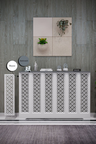 Bagax Pera Model, Beyaz Üstü Antrasit Renk, 116 Cm Petek Kaplama, Dresuar