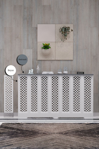 Bagax Perge Model, Beyaz Üstü Antrasit Renk, 136 Cm Petek Kaplama, Dresuar