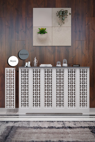 Bagax Truva Model, Beyaz Üstü Antrasit Renk, 116 Cm Petek Kaplama, Dresuar