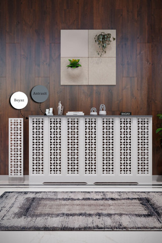 Bagax Truva Model, Beyaz Üstü Antrasit Renk, 136 Cm Petek Kaplama, Dresuar