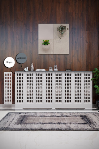 Bagax Truva Model, Beyaz Üstü Antrasit Renk, 156 Cm Petek Kaplama, Dresuar