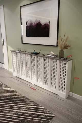 Bagax Truva Model, Beyaz Üstü Antrasit Renk, 176 Cm Petek Kaplama, Dresuar