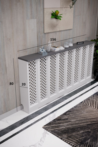 Bagax Zeugma Model, Beyaz Üstü Antrasit Renk, 156 Cm Petek Kaplama, Dresuar