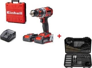 Einhell Tp-Cd 18/50 Li I Bl Çift Akülü Kömürsüz Darbeli Matkap + 103 Parça Matkap Ucu Seti