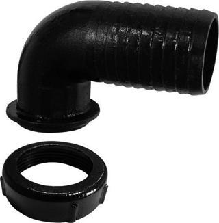 Lalizas Giriş Bağlantı Elemanı Ø12mm,  1 1/2” lik hortum, Siyah