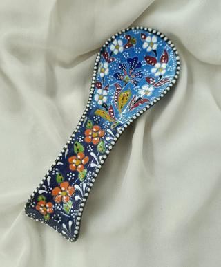 Çini Tezgah Üstü Kirli Kepçe Kaşık Altlığı Seramik     
