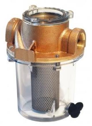 Groco deniz suyu filtresi ARG-1000-S Döküm bronz, şeffaf cam, AISI 304 paslanmaz çelik