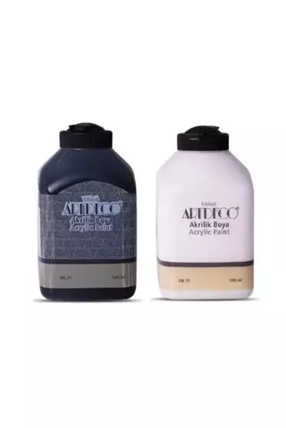 Artdeco Akrilik Boya 500ml Beyaz + 500ml Siyah