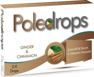 PoleDrops Ginger Cinnamon - Zencefil Tarçın C Vitamini Destekli 24 Drops Pastil