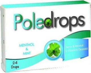 PoleDrops Menthol Mint - Nane Mentol C Vitamini Destekli 24 Drops Pastil