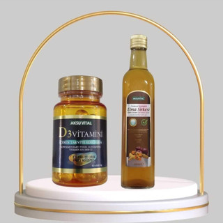 Aksu Vital Vitamin D3 60 Softjel + Zerdeçal Ekstraktlı Elma Sirkesi 500 Ml