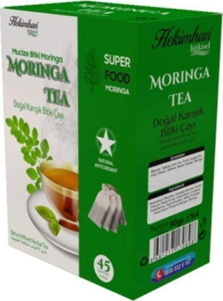 Hekimhan Bitkisel Moringa 45'Li Süzen Poşet Çay Sallama Bitki Çay, Demleme Bitki Çayı