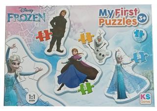 Disney Frozen 4 Lü Çocuk Puzzle Seti Elsa Anna Kristof Olaf Birlikte 50 Parça Lisanslı