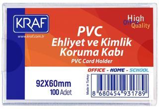 KRAF EHLİYET - KİMLİK KORUMA KABI PVC 92x60 MM 100'lü
