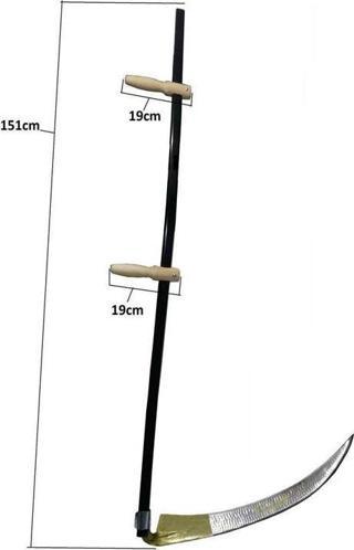 Günaş Komple Tırpan - Metal Saplı 6 Parça Set - Ahşap Elcik 70 cm