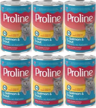 Proline Somonlu ve Alabalıklı Yetişkin Kedi Konservesi 400 Gr*6 Adet