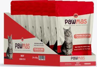 Pawmas Pouch Sığır Etli Yetişkin Kedi Yaş Maması 85 Gr x24 Adet