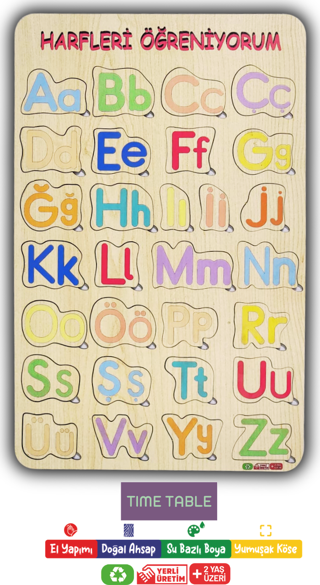 türkçe alfabe 29 harf alfabeyi öğreniyorum ahşap 