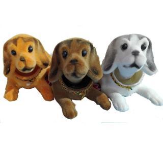Ct Toys 3 Lü Set - Torpido Üstü Kafa Sallayan Köpek 17x9x7 cm . Beyaz, Kahverengi ve Turuncu