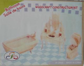 Wooden Toys Banyo Takımı Ahşap Maket 2 Plaka Orta Boy
