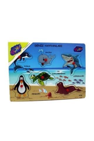 Onyıl Oyuncak Playwood Ahşap Tutmalı Puzzle - Deniz Hayvanları