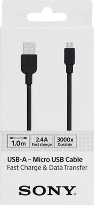 Sony CP-AB100 100CM Micro Usb 2.4A Hızlı Şarj Ve Data Kablosu Siyah