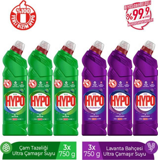 Hypo Ultra Çamaşır Suyu 3 Çam Ve 3 Lavanta 750 Gr X 6 Adet