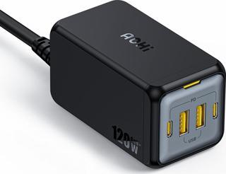 Aohi Magcube 4 Portlu Masaüstü USB Şarj İstasyonu, GaN+ 120W Hızlı Şarj Cihazı, Siyah