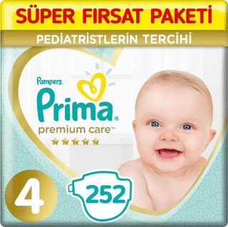 Prima Premium Care 4 Beden Bebek Bezi 84x3 252 Adet