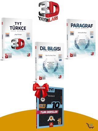 3D TYT Türkçe-Paragraf-Dil Bilgisi Soru Bankası Seti Çıkmış Sorular Hediyeli!