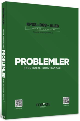 KPSS DGS ALES Problemler Konu Özetli Yeni Nesil Soru Bankası Tamamı Video Çözümlü - Kolektif  - Marka Yayınları