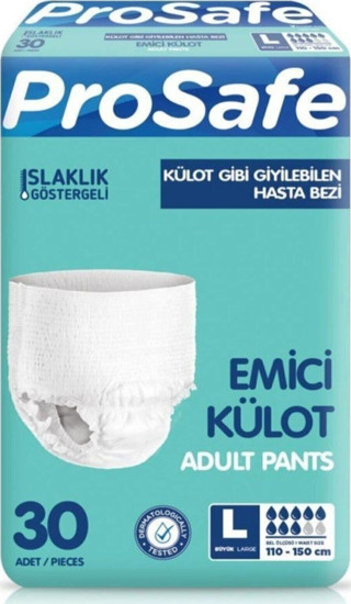 Prosafe 3 Adet L Yetişkin Yaşlı Hasta Bezi Unisex Emici Külot 30'Lu 110-150 Cm